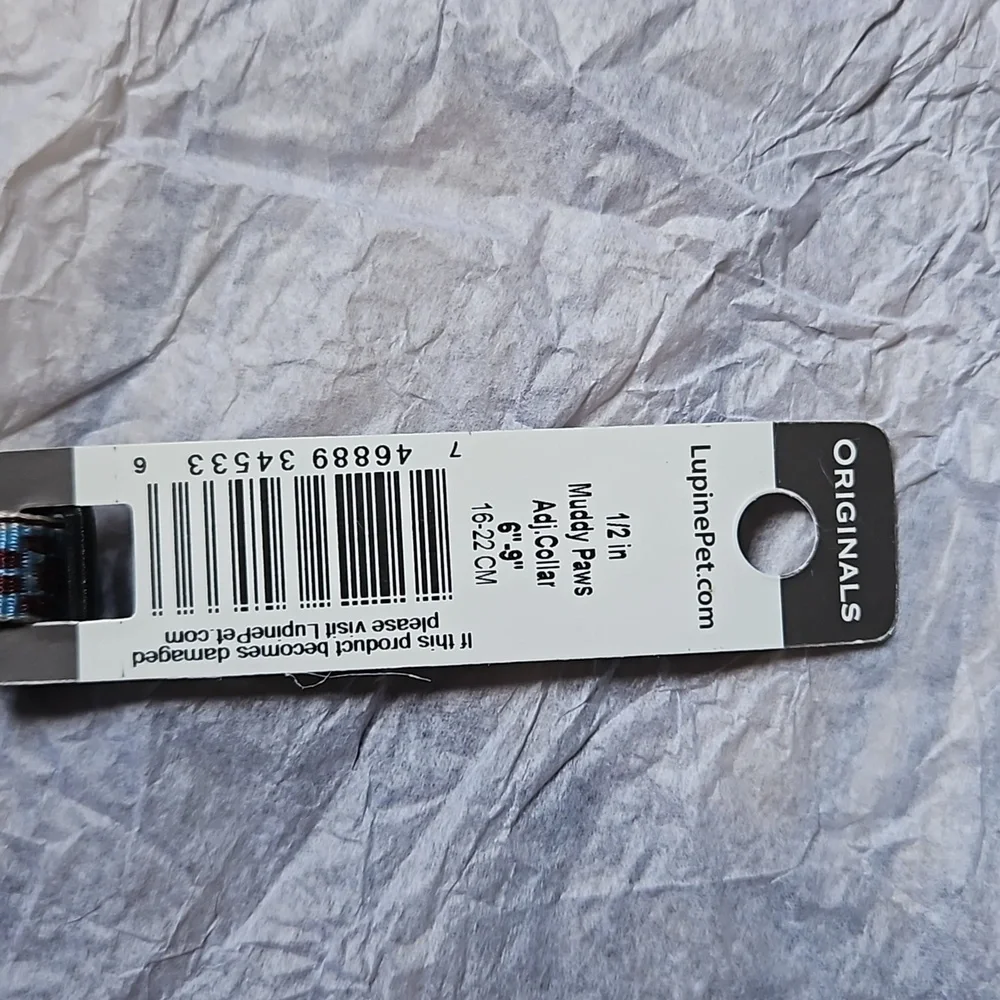NWT Lupine Pet Dog Collar Muddy Paws ½inch
